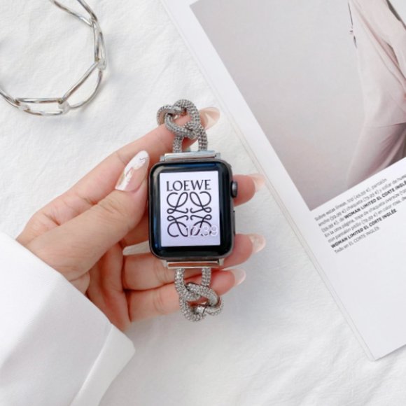 NEW Strap Chain Stainless Band For Apple Watch - Sliver - Picture 3 of 5